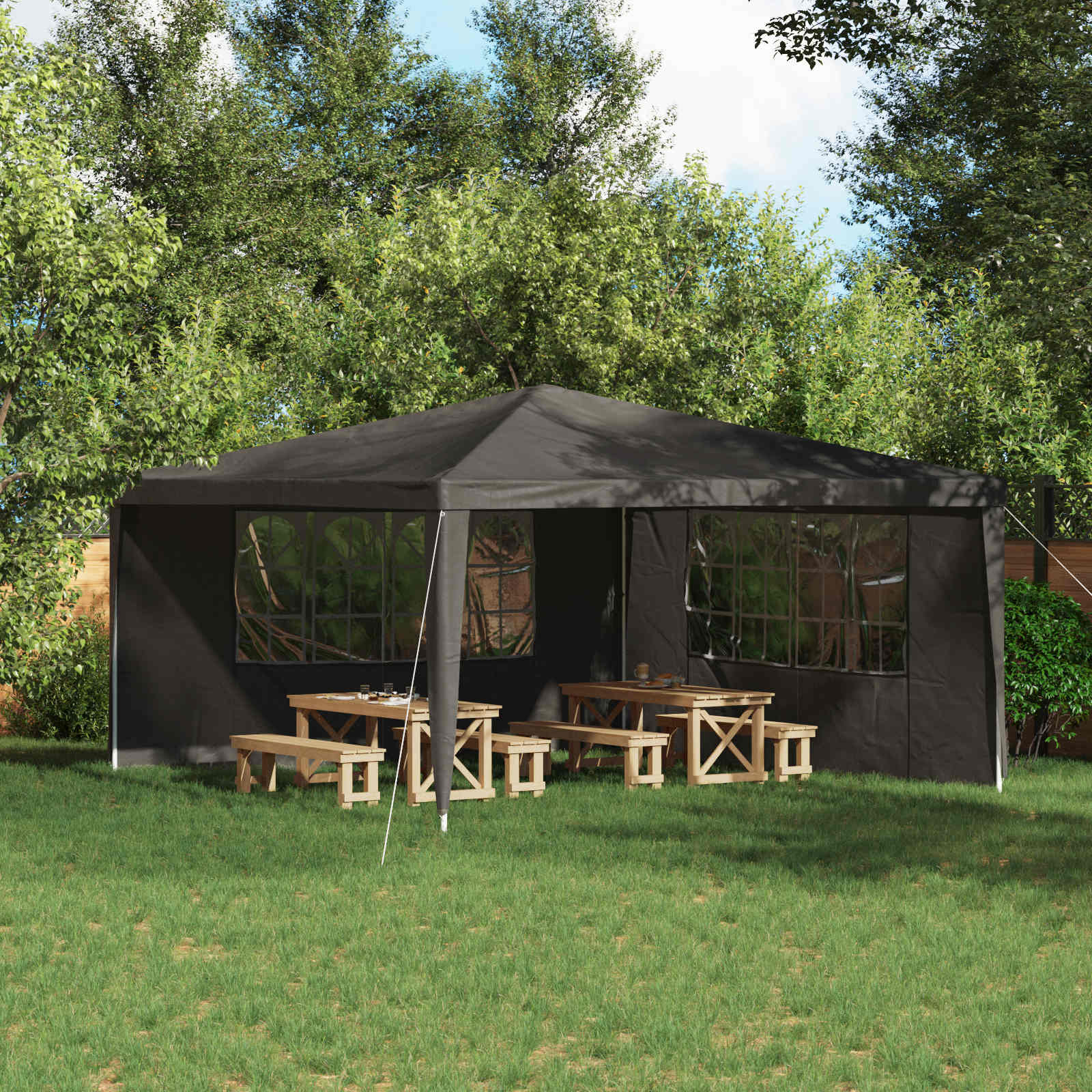 Πλευρική Σκηνής Πάρτι 2 pcs 400 x 195 εκ. Ανθρακί - Pakobazaar