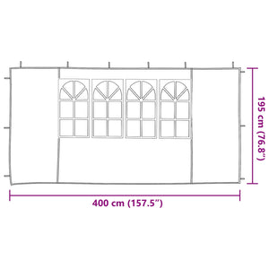 Πλευρική Σκηνής Πάρτι 2 pcs 400 x 195 εκ. Πράσινο - Pakobazaar