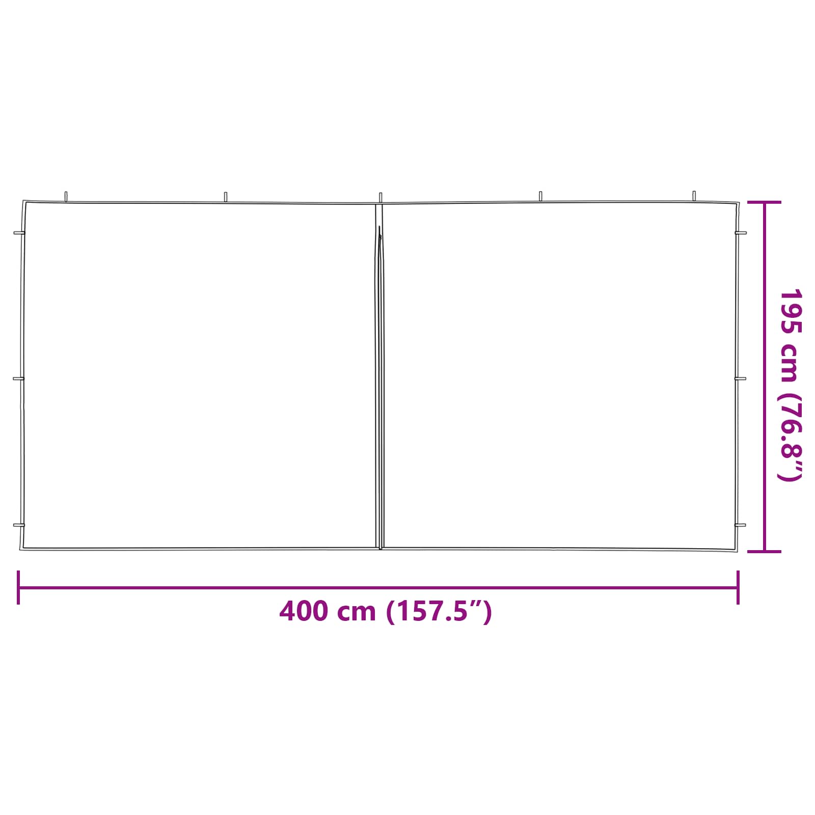 Πλευρική Σκηνής Πάρτι 2 pcs Πράσινο 400 x 195 εκ. - Pakobazaar