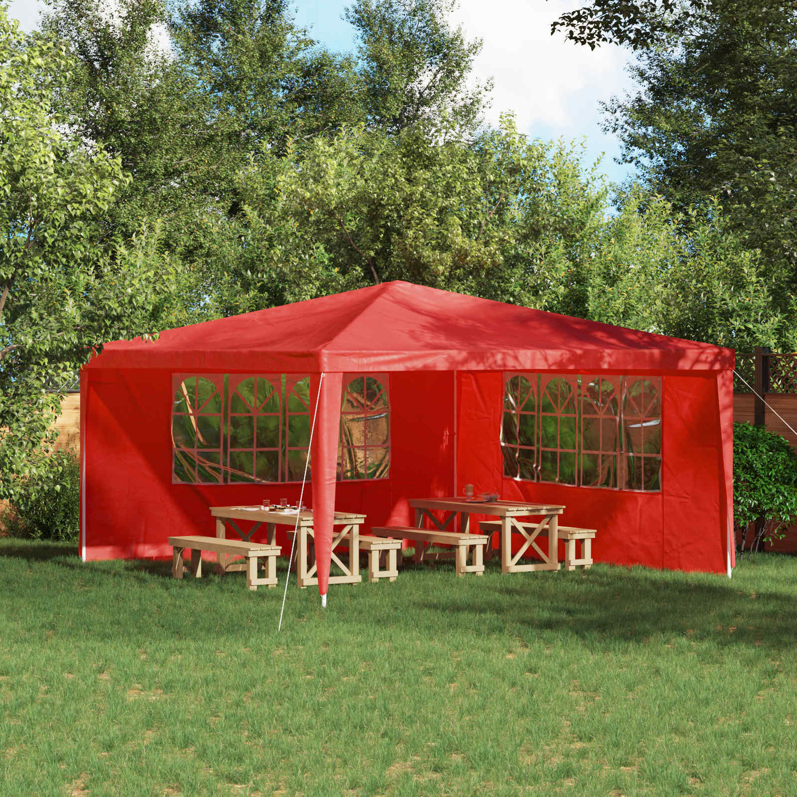 Πλευρική Σκηνής Πάρτι 2 pcs 400 x 195 εκ. Κόκκινο - Pakobazaar