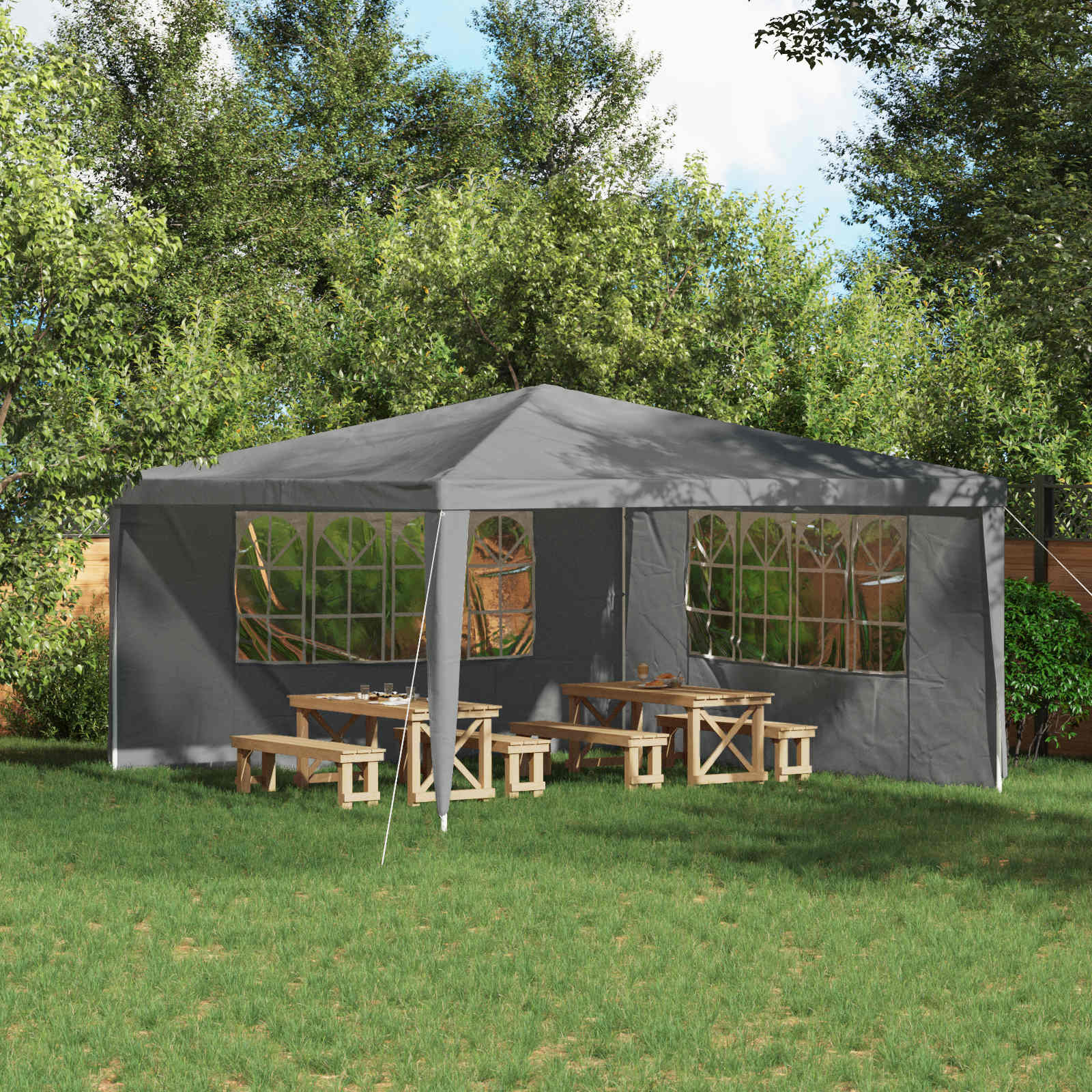 Πλευρική Σκηνής Πάρτι 2 pcs 400 x 195 εκ. Ανοιχτό γκρι - Pakobazaar