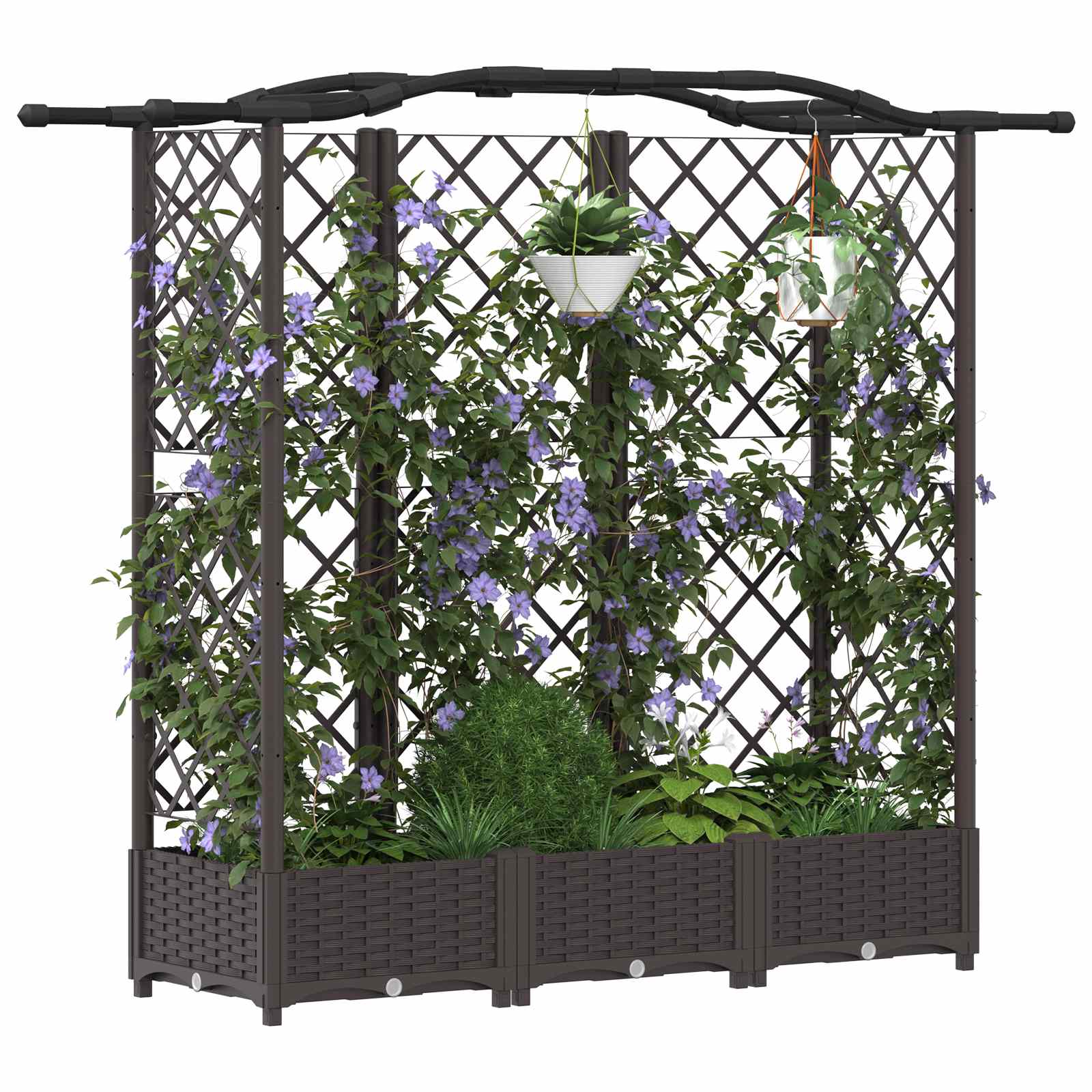 Ανυψωμένο Κρεβάτι με Πέργκολα και Οροφή Καφέ 163 x 40 x 126 εκ - Pakobazaar