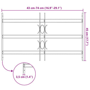 Πλέγμα Ασφαλείας για Παράθυρα με 3 Δεσμίδες 3 pcs 430-740 χιλ - Pakobazaar