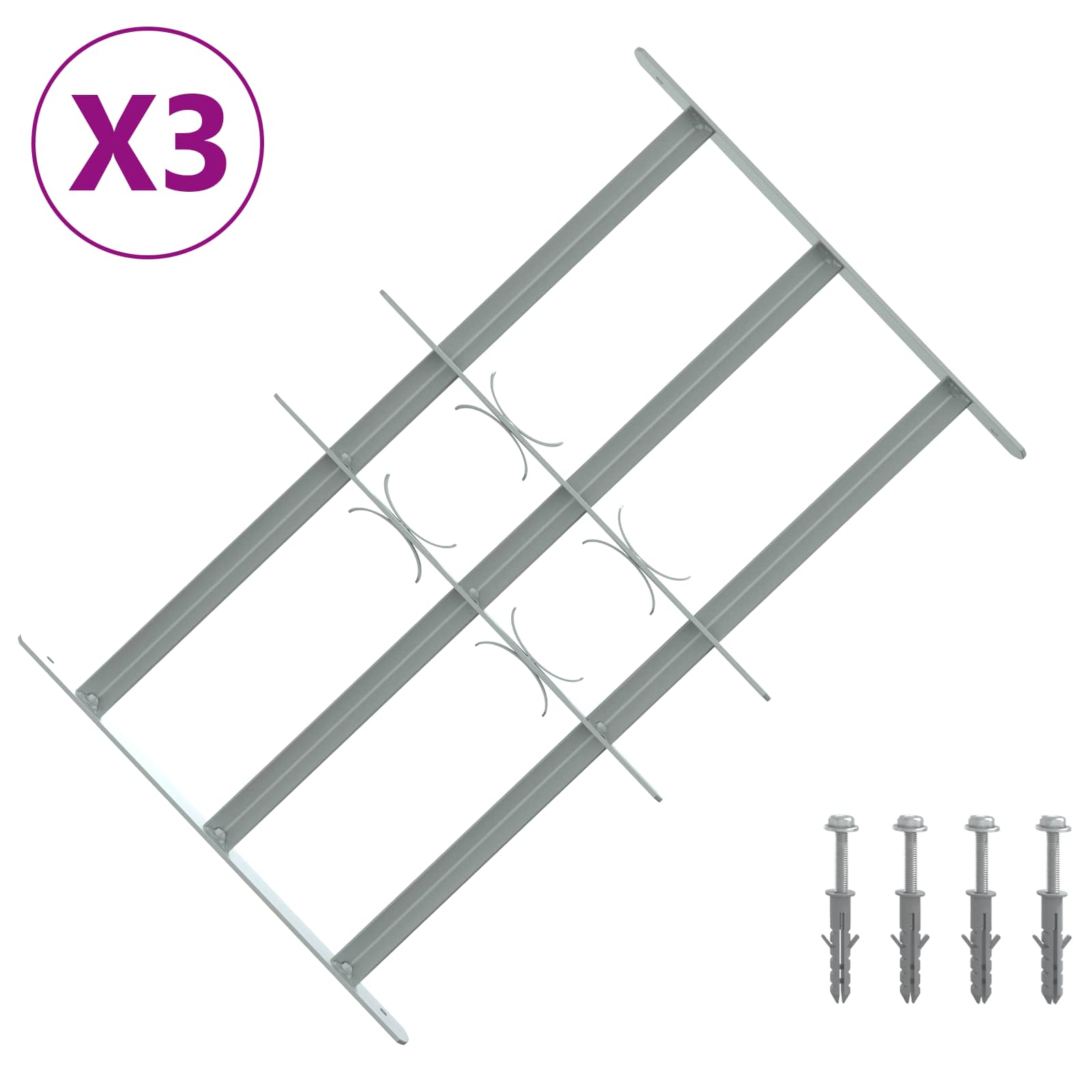 Πλέγμα Ασφαλείας για Παράθυρα με 3 Δεσμίδες 3 pcs 430-740 χιλ - Pakobazaar