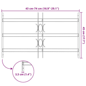 Πλέγμα Ασφαλείας για Παράθυρα με 3 Δεσμίδες 3 pcs 43-74 εκ - Pakobazaar