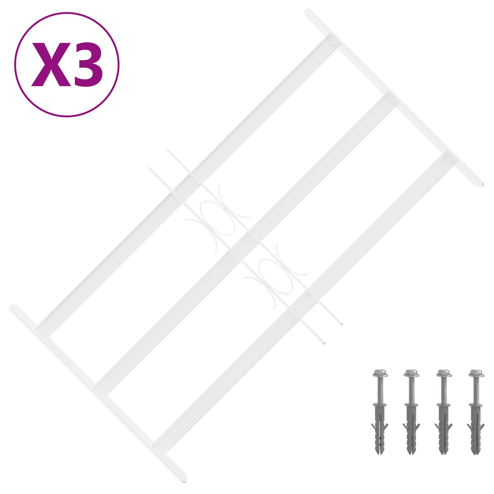 Πλέγμα Ασφαλείας για Παράθυρα με 3 Δεσμίδες 3 pcs 43-74 εκ - Pakobazaar