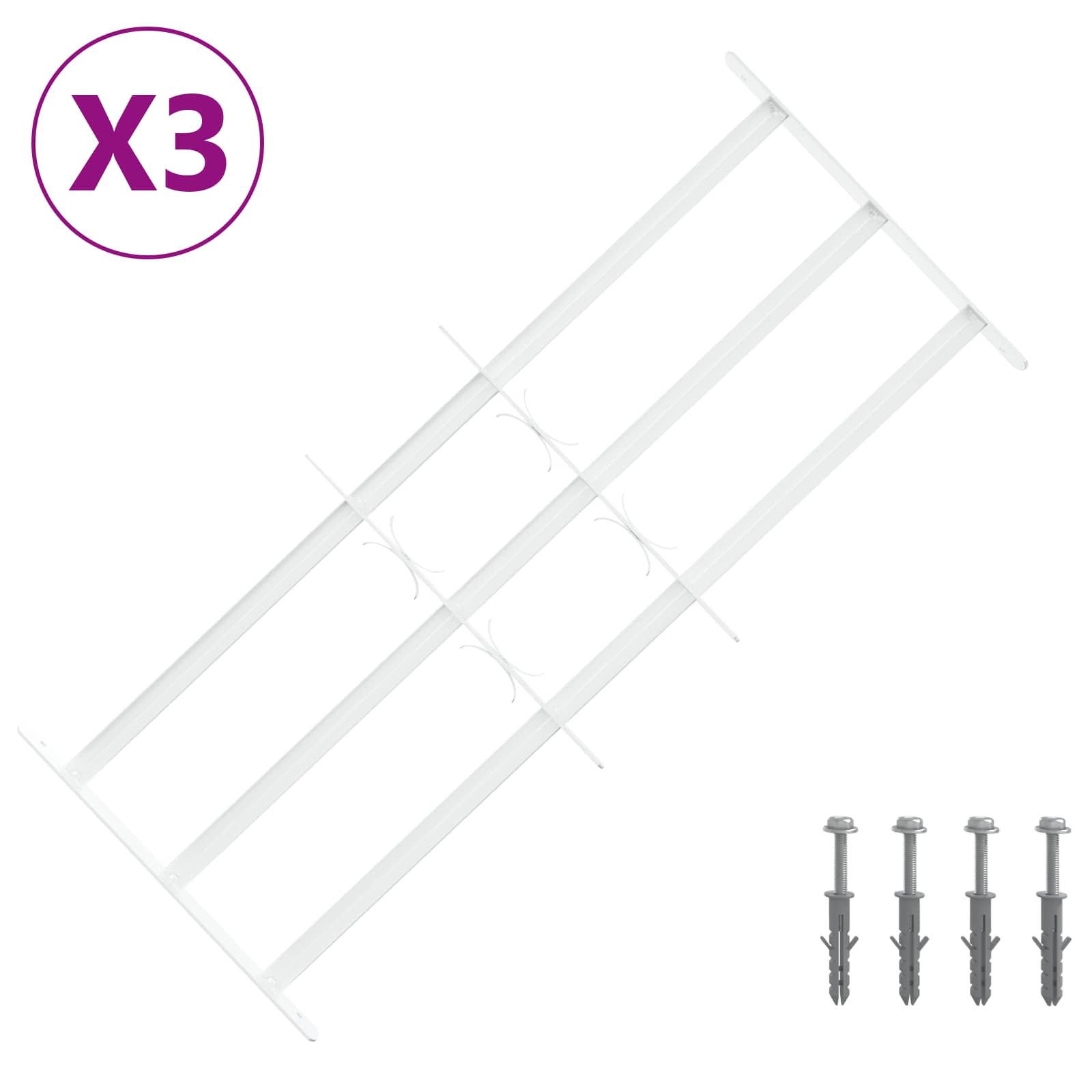 Πλέγμα Ασφαλείας για Παράθυρα με 3 Δεσμίδες 3 pcs 63-114 εκ - Pakobazaar