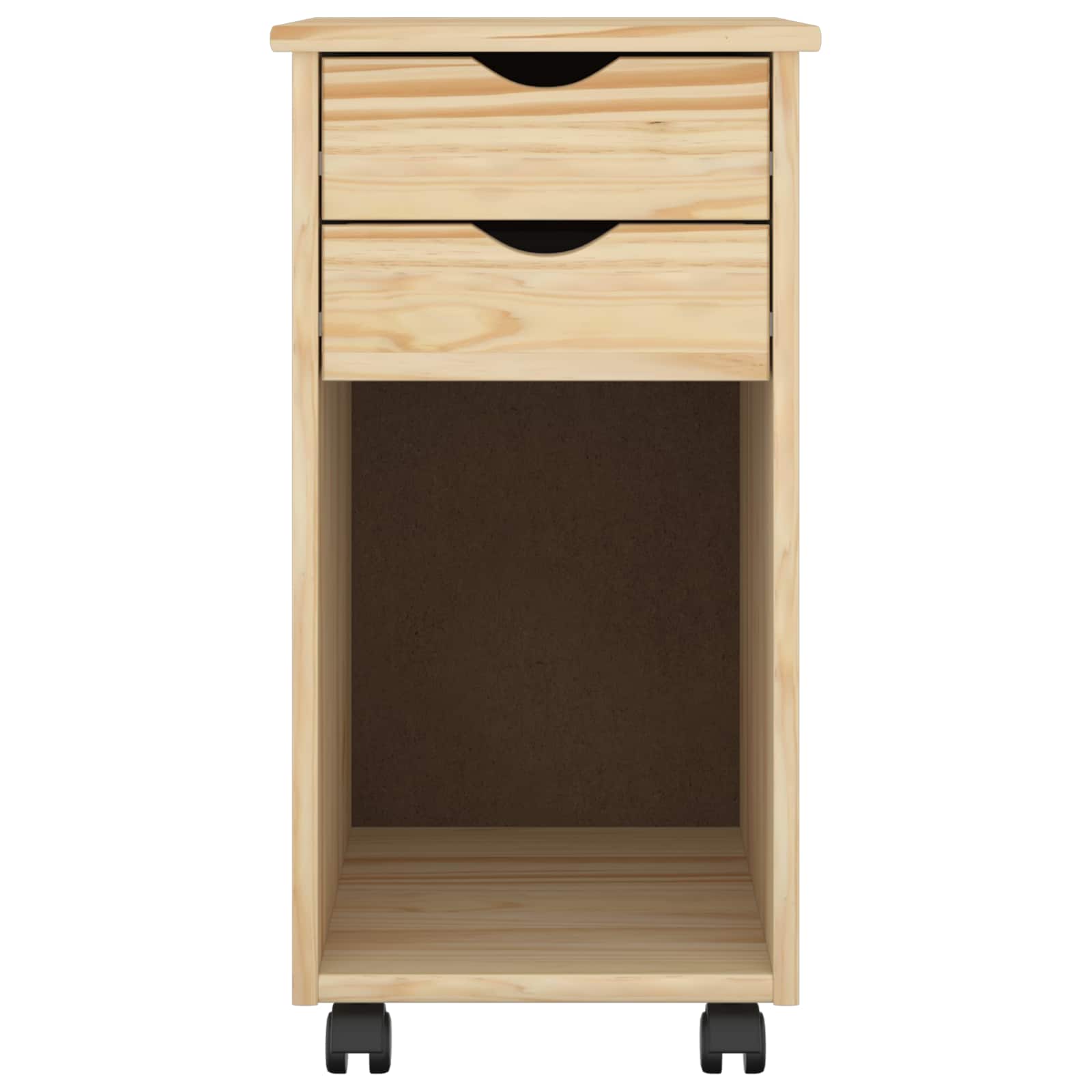 Κινητό Ντουλάπι με τροχούς Καφέ 34 x 39 x 65,5 cm Στερεό πεύκο - Pakobazaar