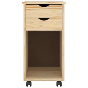Κινητό Ντουλάπι με τροχούς Καφέ 34 x 39 x 65,5 cm Στερεό πεύκο - Pakobazaar