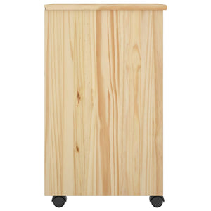 Κινητό Ντουλάπι με τροχούς Καφέ 34 x 39 x 65,5 cm Στερεό πεύκο - Pakobazaar