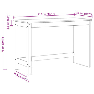 Γραφείο Καφέ 112 x 50 x 75 εκ. Στερεό ξύλο πεύκου - Pakobazaar