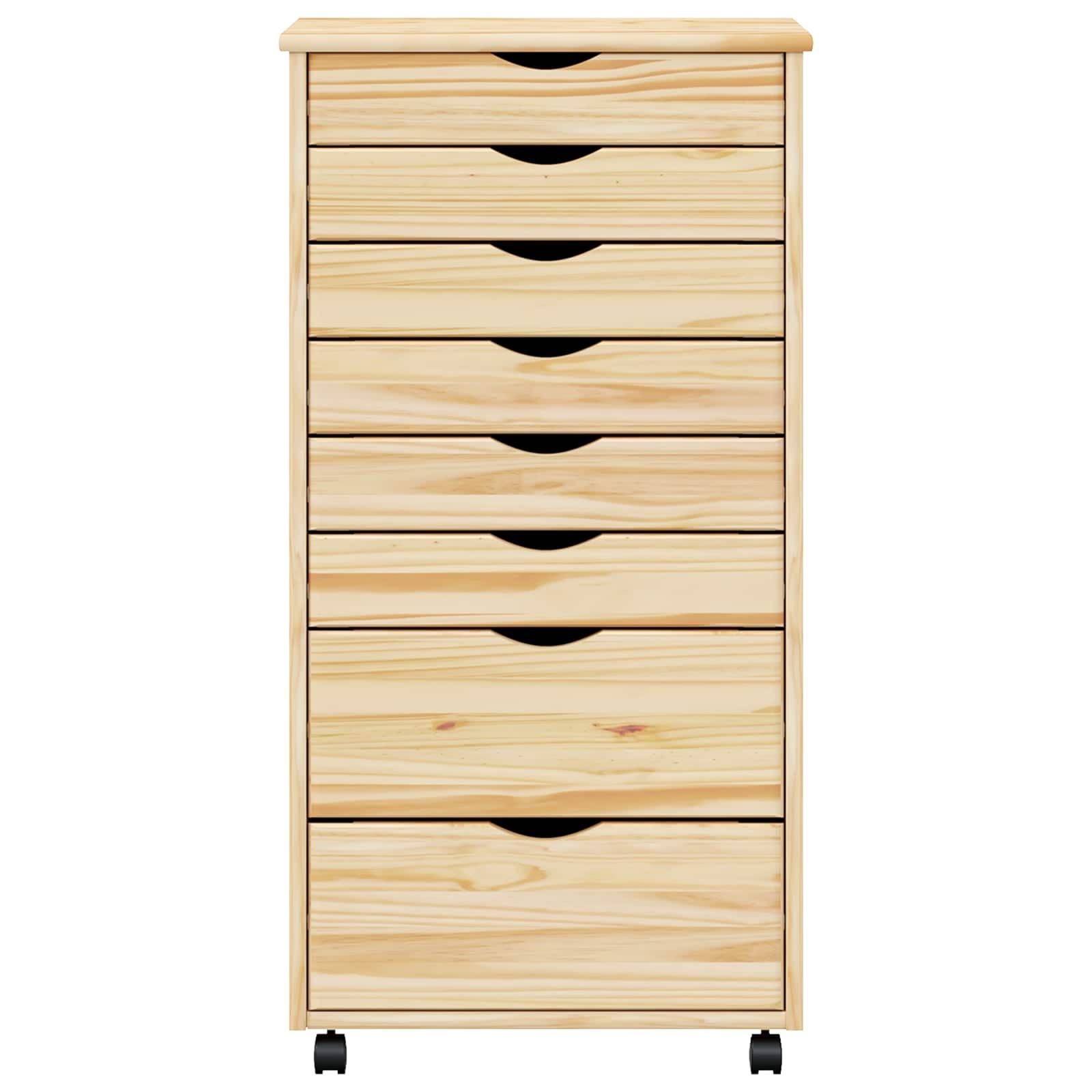 Κυλιόμενο Ντουλάπι με Συρτάρια με τροχούς MOSS Διαφανής Βερνίκι - Pakobazaar