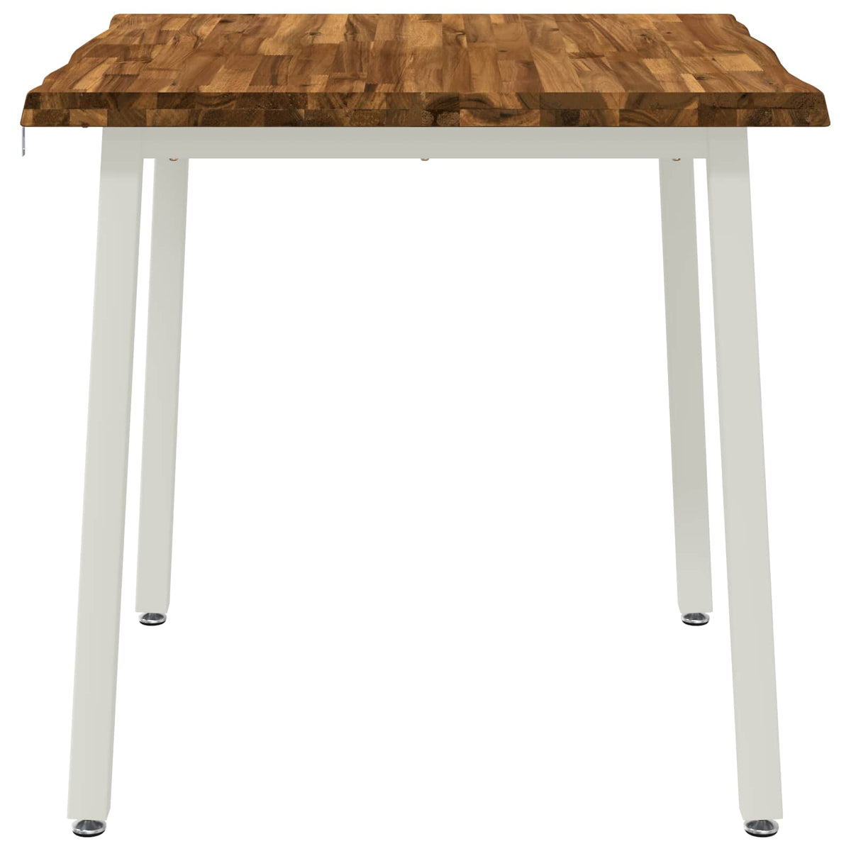 80 x 80 x 75 cm Στερεό Ξύλο Ακακίας Φυσικό και Λευκό τετράγωνο