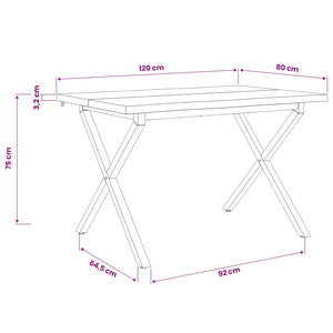 120 x 80 x 75 εκ. Στερεό Ξύλο Ακακίας Φυσικό και Λευκό