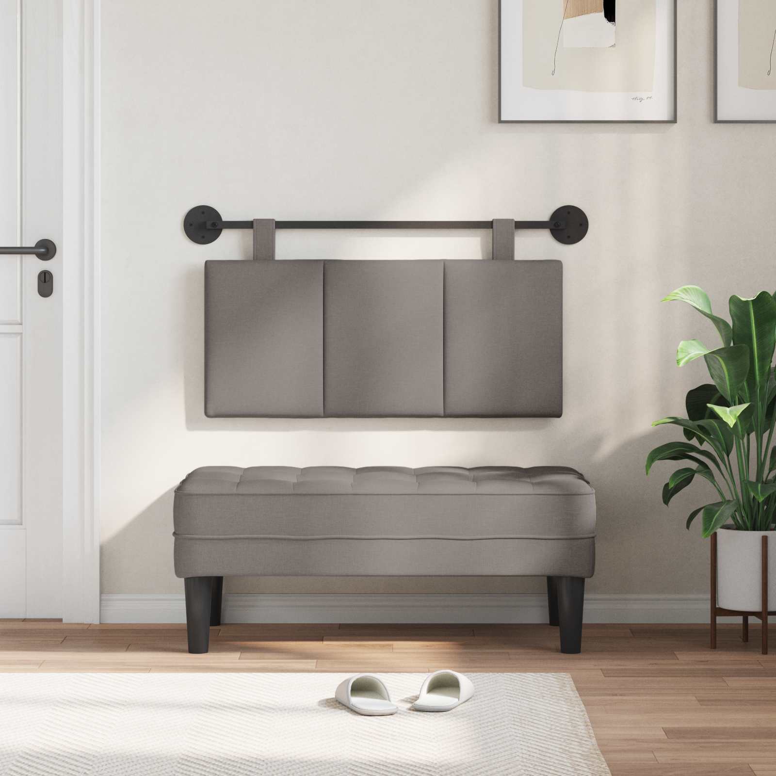 Κρεμαστό Κεφαλάρι Επιτοίχιο Taupe 100 x 55 x 5 εκ ύφασμα - Pakobazaar