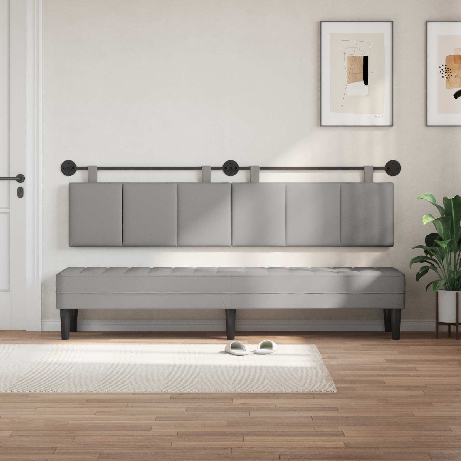 Κρεμαστό Κεφαλάρι Ριγέ Σκίουρος Γκρί 210 x 55 x 5 εκ ύφασμα - Pakobazaar