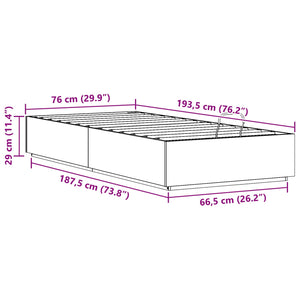 Κρεβάτι Οθωμανικού Τύπου Κερωμένο Καφέ 75 x 190 cm Στερεό πεύκο - Pakobazaar