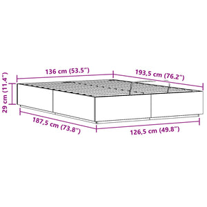 Κρεβάτι Οθωμανικού Τύπου Φυσικό 135 x 190 cm Στερεό πεύκο - Pakobazaar