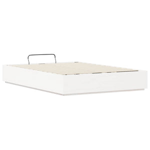 Κρεβάτι Οθωμανικού Τύπου Λευκός 135 x 190 cm Στερεό πεύκο - Pakobazaar