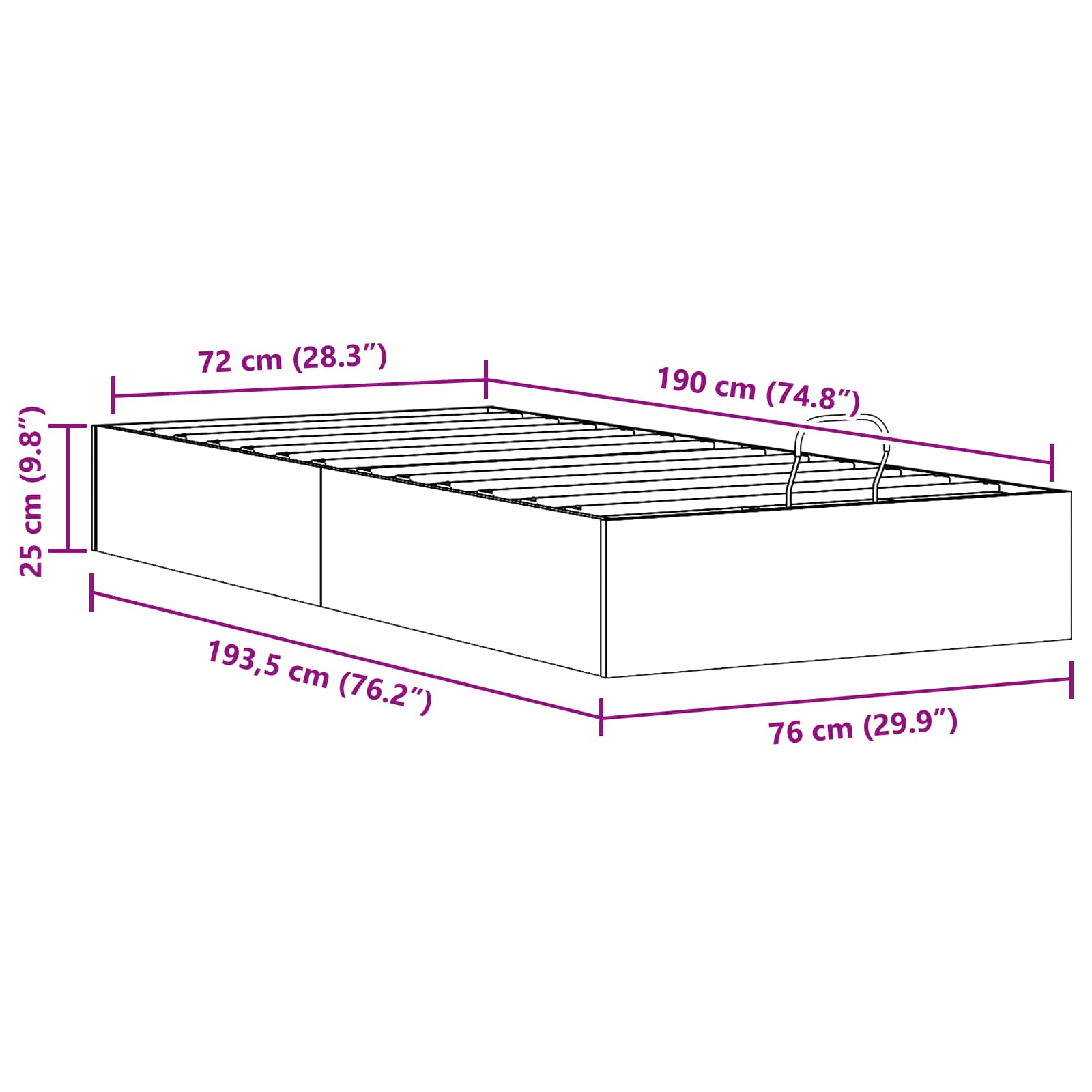 Κρεβάτι Οθωμανών με Αποθηκευτικό Χώρο Στερεό ξύλο πεύκου - Pakobazaar