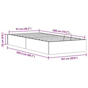 Κρεβάτι Οθωμανών με Αποθηκευτικό Χώρο Κερωμένο Καφέ - Pakobazaar