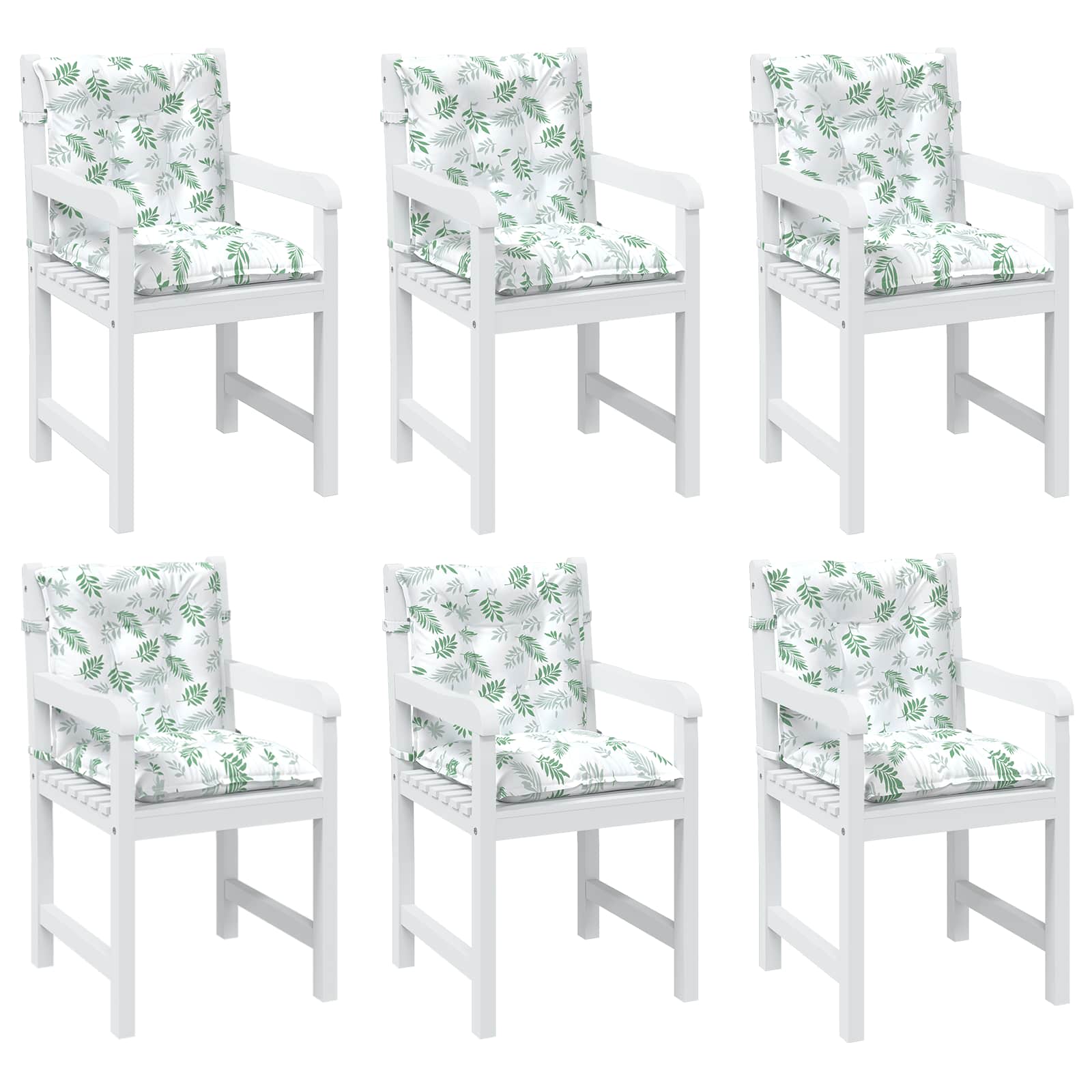 Μαξιλάρι Καρέκλας 6 pcs Λευκός 100 x 50 x 7 cm oxford - Pakobazaar