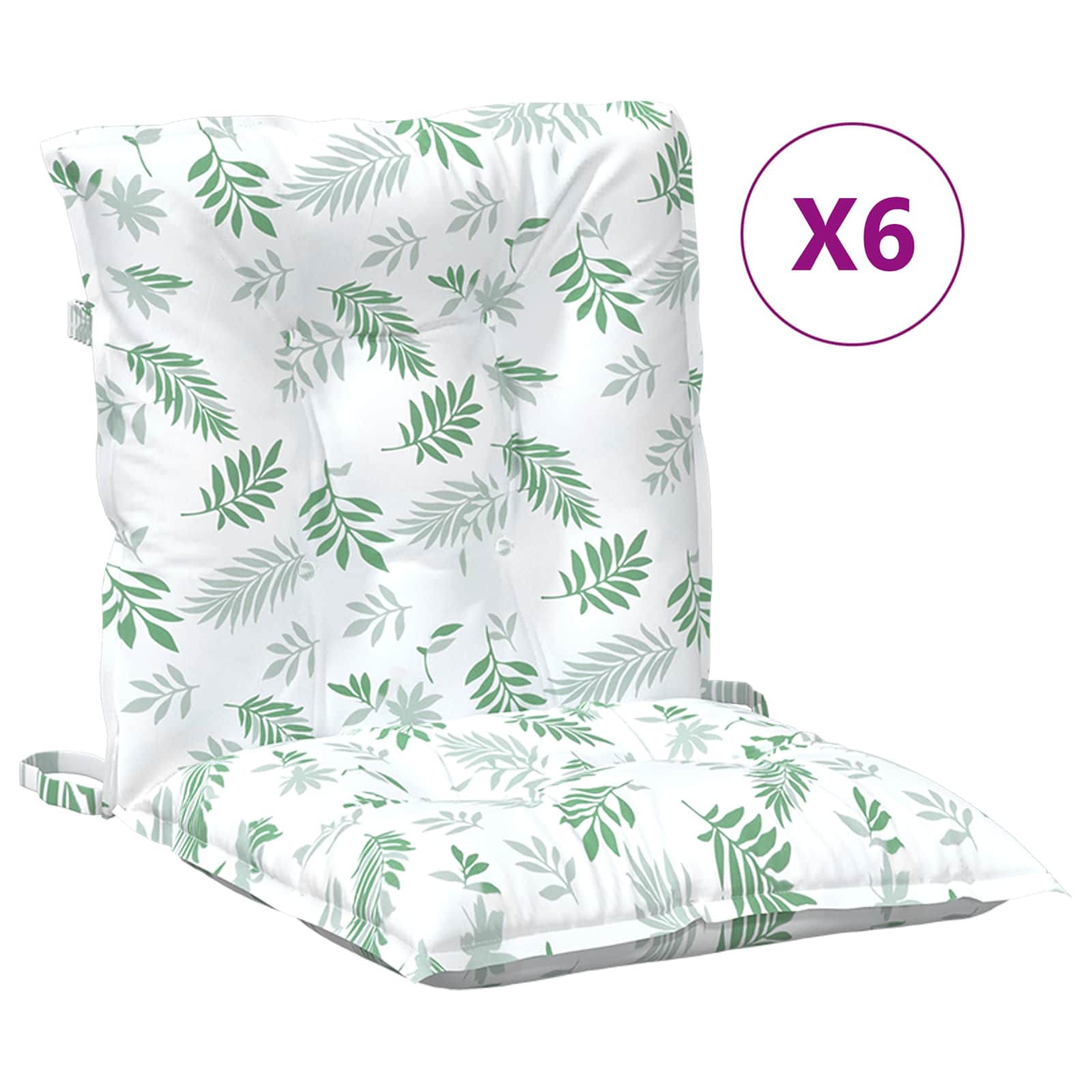 Μαξιλάρι Καρέκλας 6 pcs Λευκός 100 x 50 x 7 cm oxford - Pakobazaar