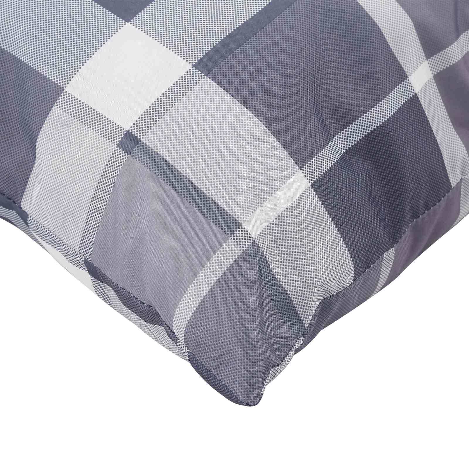 Μαξιλάρι Εξωτερικού Χώρου 4 pcs Γκρι Καρό 40 x 40 cm Ύφασμα - Pakobazaar