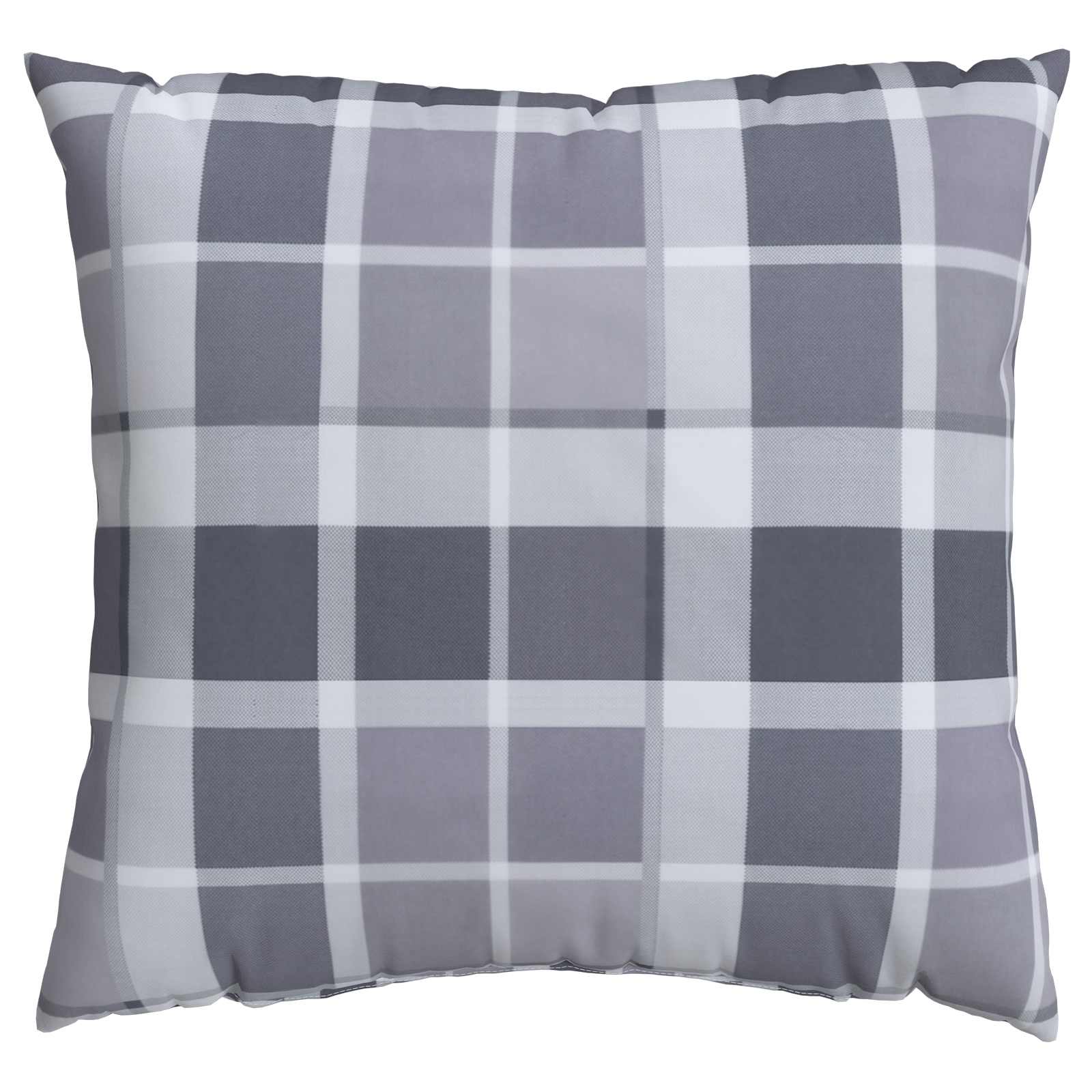 Μαξιλάρι Εξωτερικού Χώρου 4 pcs Γκρι Καρό 40 x 40 cm Ύφασμα - Pakobazaar