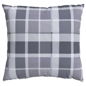 Μαξιλάρι Εξωτερικού Χώρου 4 pcs Γκρι Καρό 60 x 60 cm Ύφασμα - Pakobazaar