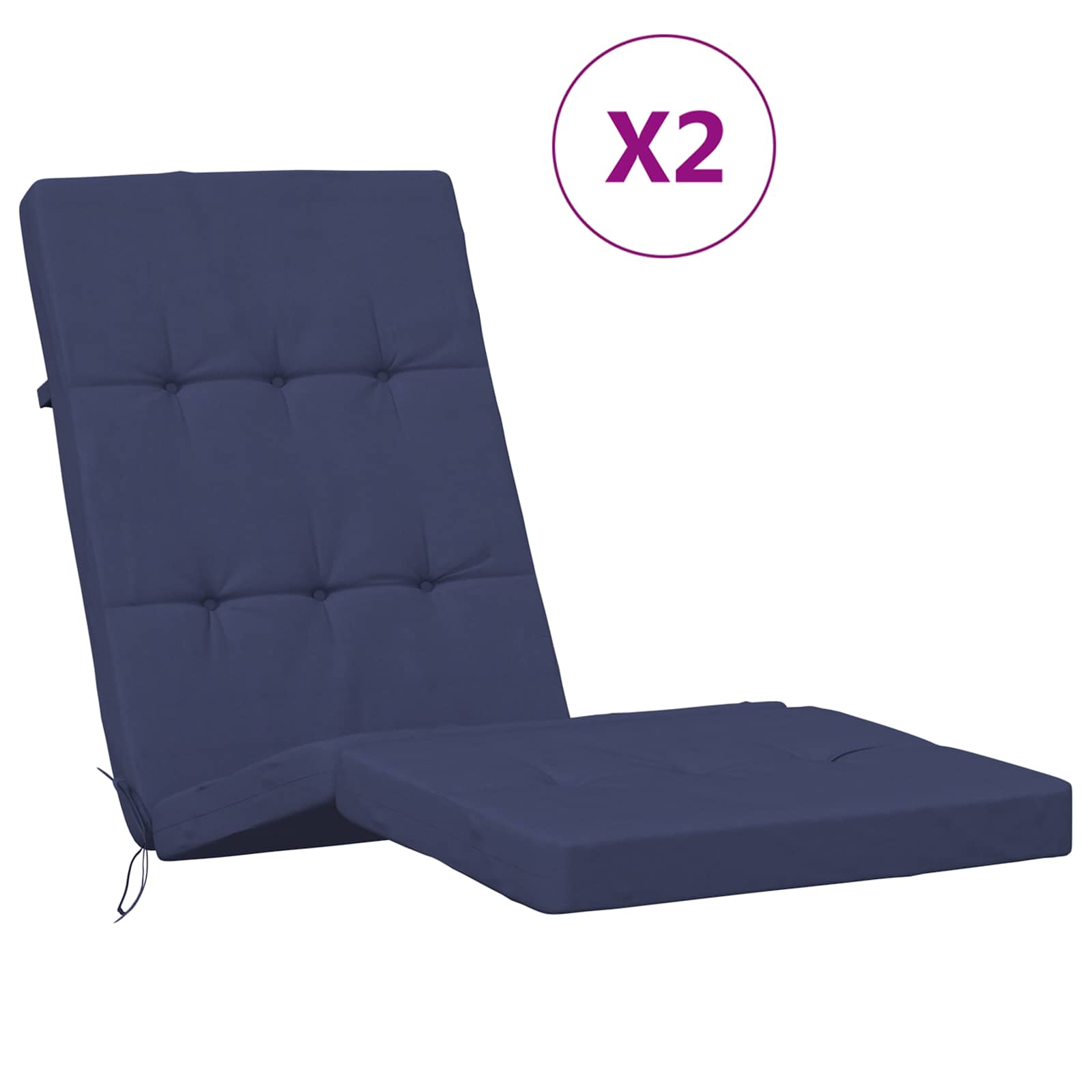 Μαξιλάρι Εξωτερικού Χώρου 2 pcs Σκούρο μπλε 180 x 55 x 7 εκ. - Pakobazaar