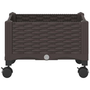 Κήπος Γλαστράκι με Ροδάκια Καφέ 40 x 40 x 29 εκ PP - Pakobazaar