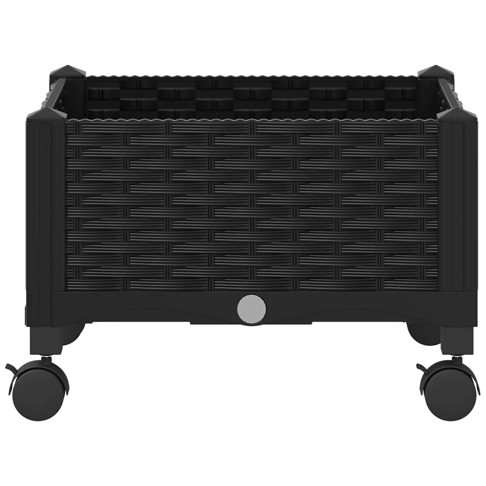 Κήπος Γλαστράκι με Ροδάκια Μαύρο 40 x 40 x 29 εκ PP - Pakobazaar