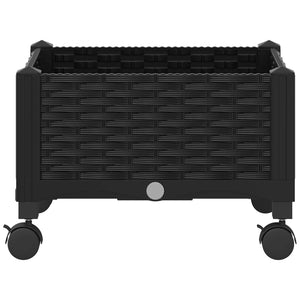 Κήπος Γλαστράκι με Ροδάκια Μαύρο 40 x 40 x 29 εκ PP - Pakobazaar