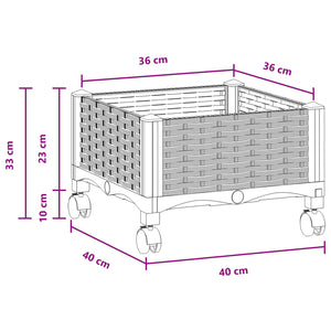 Κήπος Γλαστράκι με Ροδάκια Μαύρο 40 x 40 x 29 εκ PP - Pakobazaar