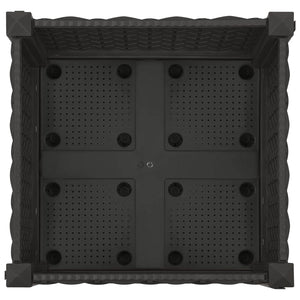 Κήπος Γλαστράκι με Ροδάκια Μαύρο 40 x 40 x 29 εκ PP - Pakobazaar