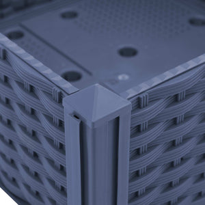 Κήπος Γλαστράκι με Ροδάκια Μπλε Γκρι 40 x 40 x 33 cm PP - Pakobazaar