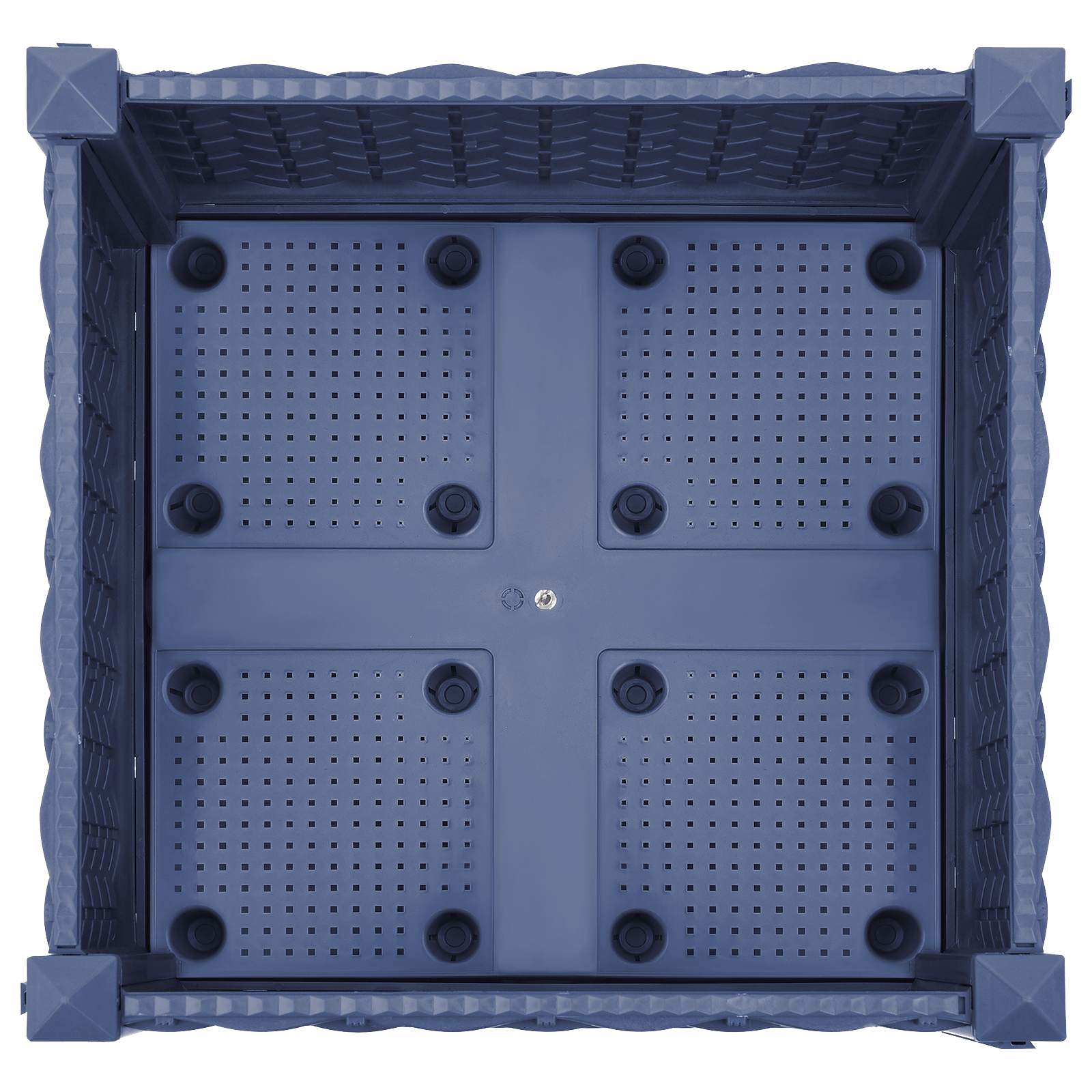 Κήπος Γλαστράκι με Ροδάκια Μπλε Γκρι 40 x 40 x 33 cm PP - Pakobazaar