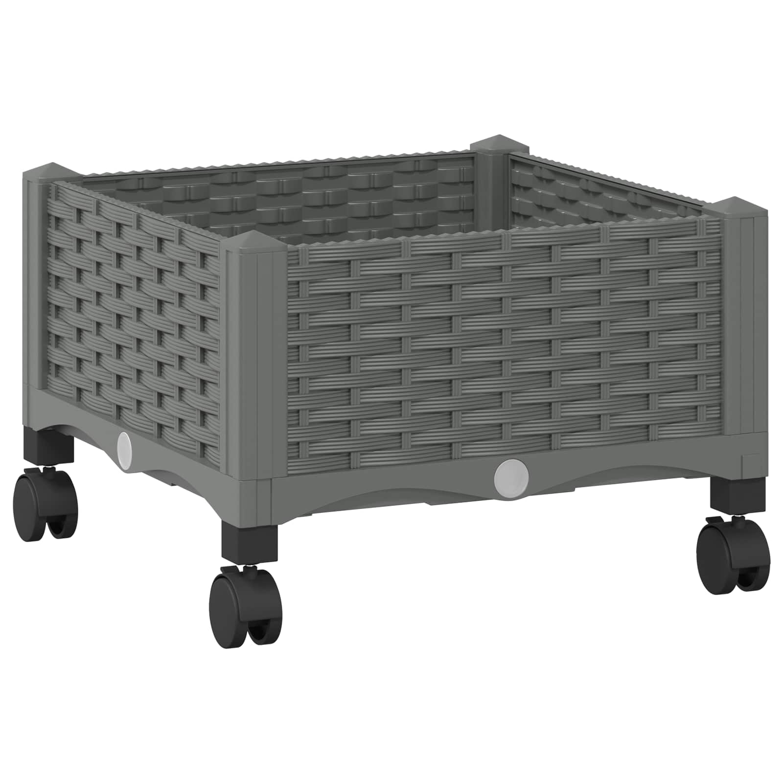 Κήπος Γλαστράκι με Ροδάκια Ανοιχτό γκρι 40 x 40 x 33 cm PP - Pakobazaar