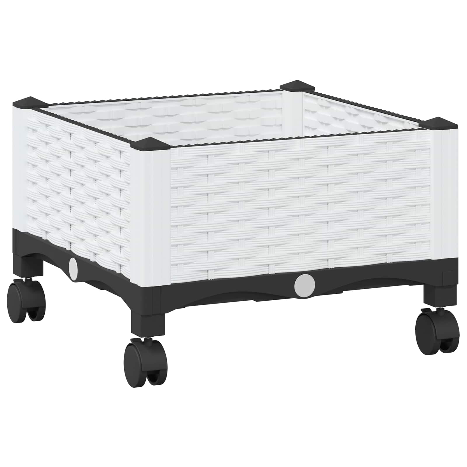 Κήπος Γλαστράκι με Ροδάκια Λευκό 40 x 40 x 33 cm PP - Pakobazaar