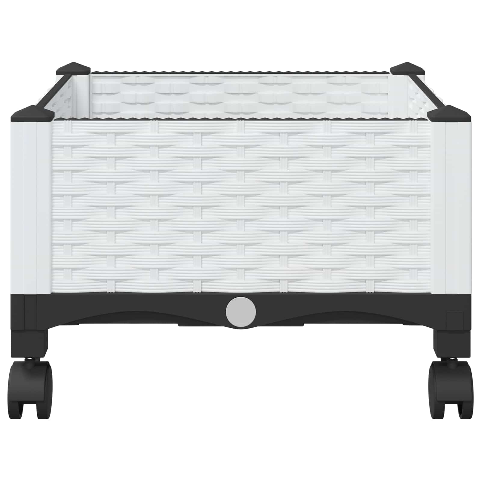 Κήπος Γλαστράκι με Ροδάκια Λευκό 40 x 40 x 33 cm PP - Pakobazaar