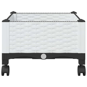 Κήπος Γλαστράκι με Ροδάκια Λευκό 40 x 40 x 33 cm PP - Pakobazaar