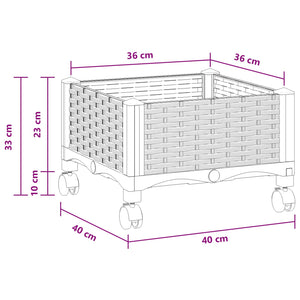 Κήπος Γλαστράκι με Ροδάκια Λευκό 40 x 40 x 33 cm PP - Pakobazaar