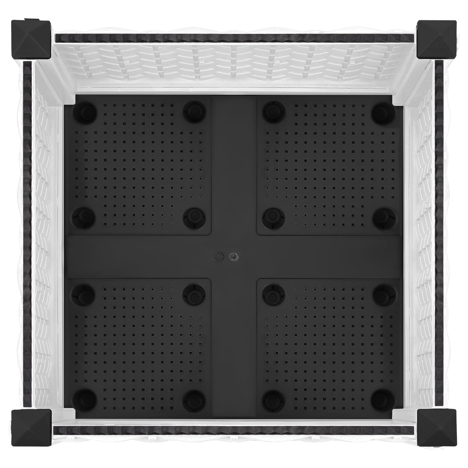 Κήπος Γλαστράκι με Ροδάκια Λευκό 40 x 40 x 33 cm PP - Pakobazaar