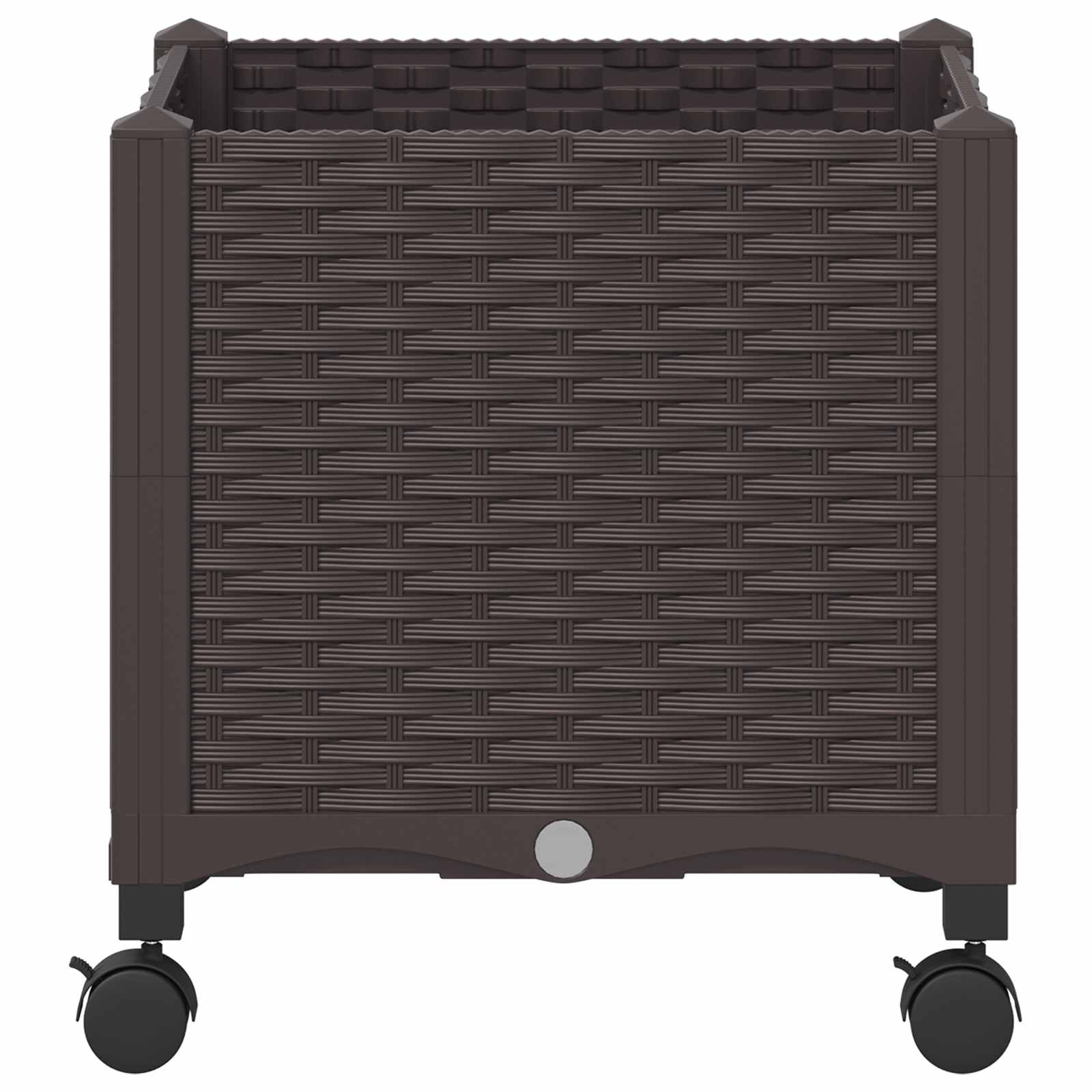 Κήπος Γλαστράκι με Ροδάκια Καφέ 40 x 40 x 44 εκ PP - Pakobazaar