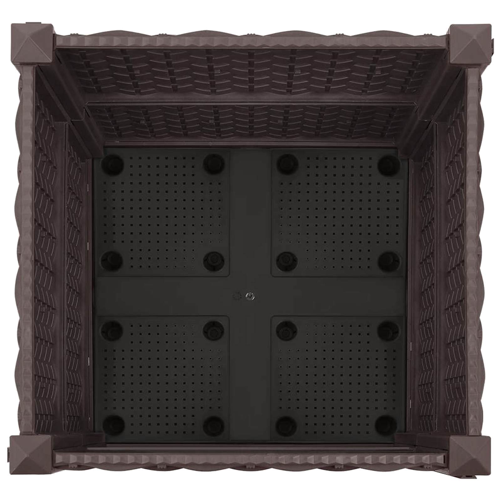 Κήπος Γλαστράκι με Ροδάκια Καφέ 40 x 40 x 44 εκ PP - Pakobazaar