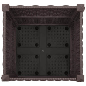 Κήπος Γλαστράκι με Ροδάκια Καφέ 40 x 40 x 44 εκ PP - Pakobazaar