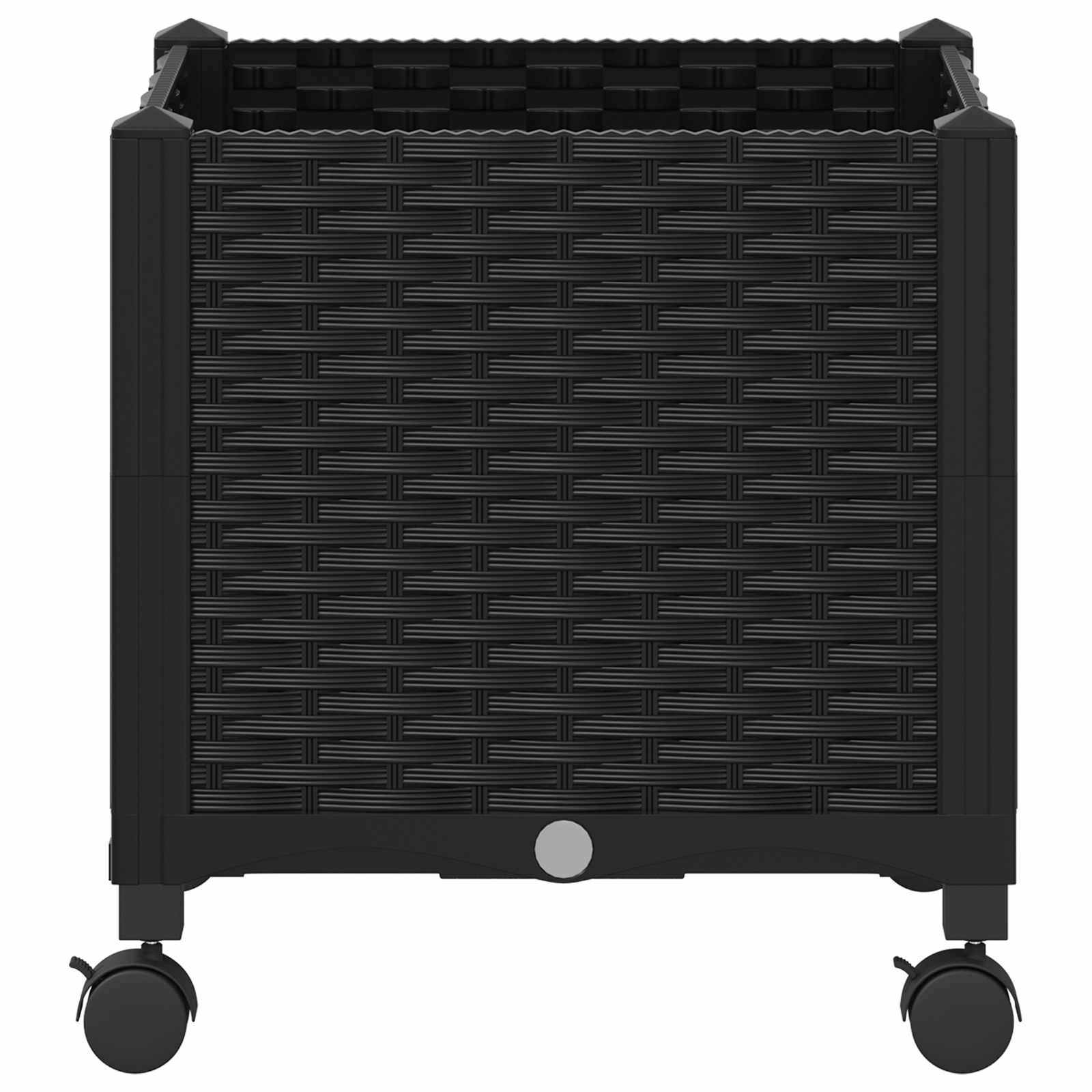 Κήπος Γλαστράκι με Ροδάκια Μαύρο 40 x 40 x 44 εκ PP - Pakobazaar