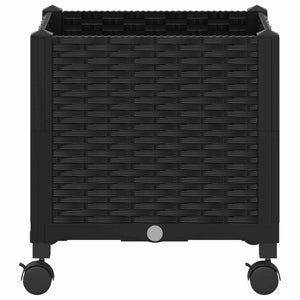 Κήπος Γλαστράκι με Ροδάκια Μαύρο 40 x 40 x 44 εκ PP - Pakobazaar