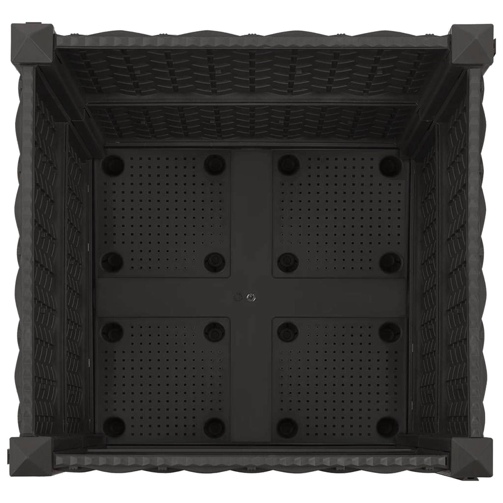 Κήπος Γλαστράκι με Ροδάκια Μαύρο 40 x 40 x 44 εκ PP - Pakobazaar